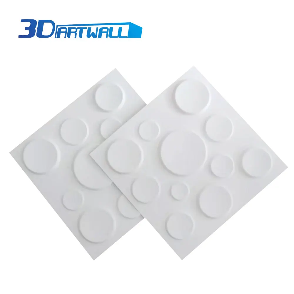 3DARTWALL ПВХ декоративные 3D стеновые панели геометрический круглый дизайн упаковка из 12 плитки покрытия 32 кв. Футов 19," x 19,7" в матовом белом цвете