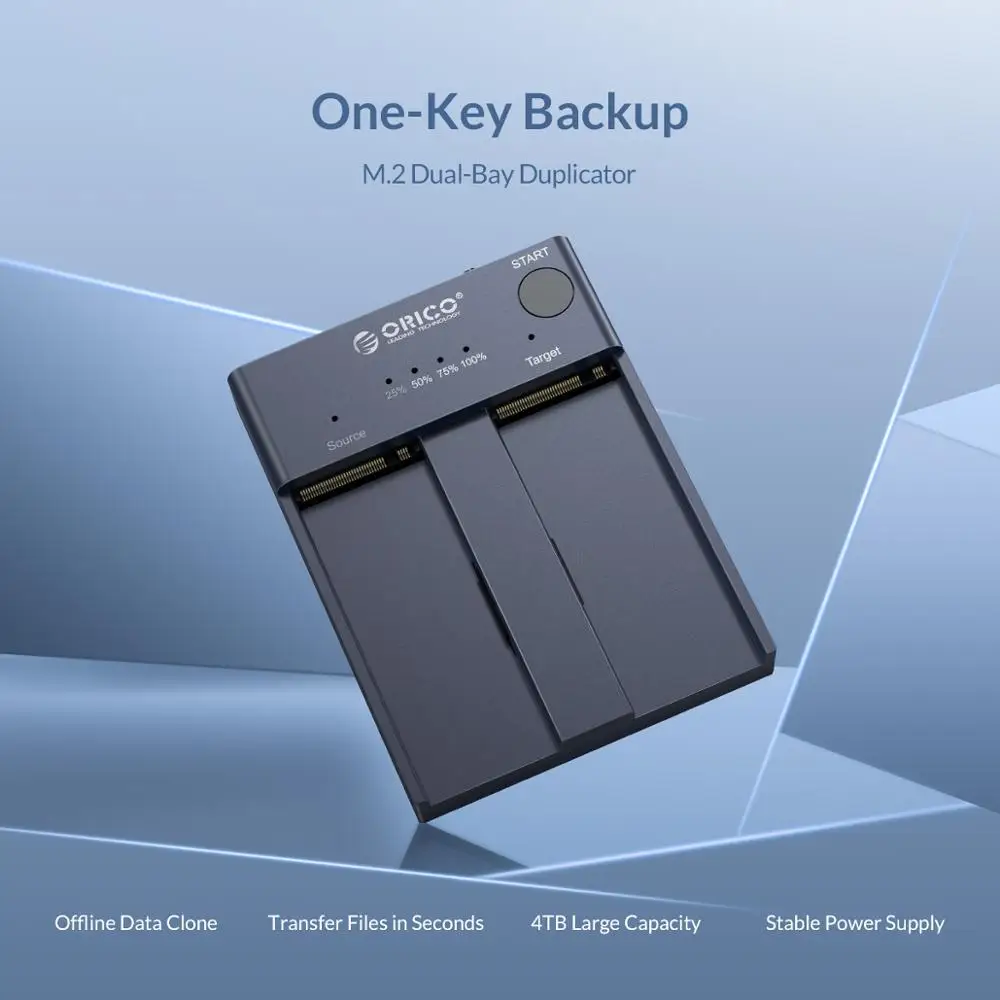 ORICO Dual Bay M.2 NVME SSD корпус 10 Гбит/с офлайн Клон USB C 3 1 Gen2 для M Key M/B Ключ PCIe жесткий диск