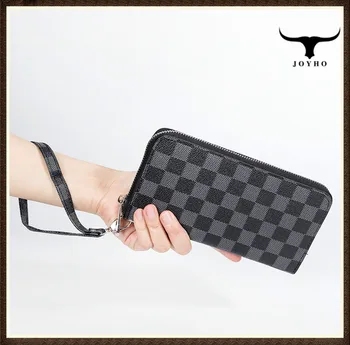 

Plaid Men's Wallet of PU Leather Clutch Bag Fashion Long Wallet female Fashion Large Capacity Mobile Phone Bag HandBag for Women