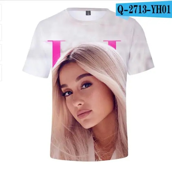 3D Новая летняя футболка Ariana Grande Thank U Next женские футболки с 3D принтом Harajuku уличная Женская футболка для девочек - Цвет: 3D