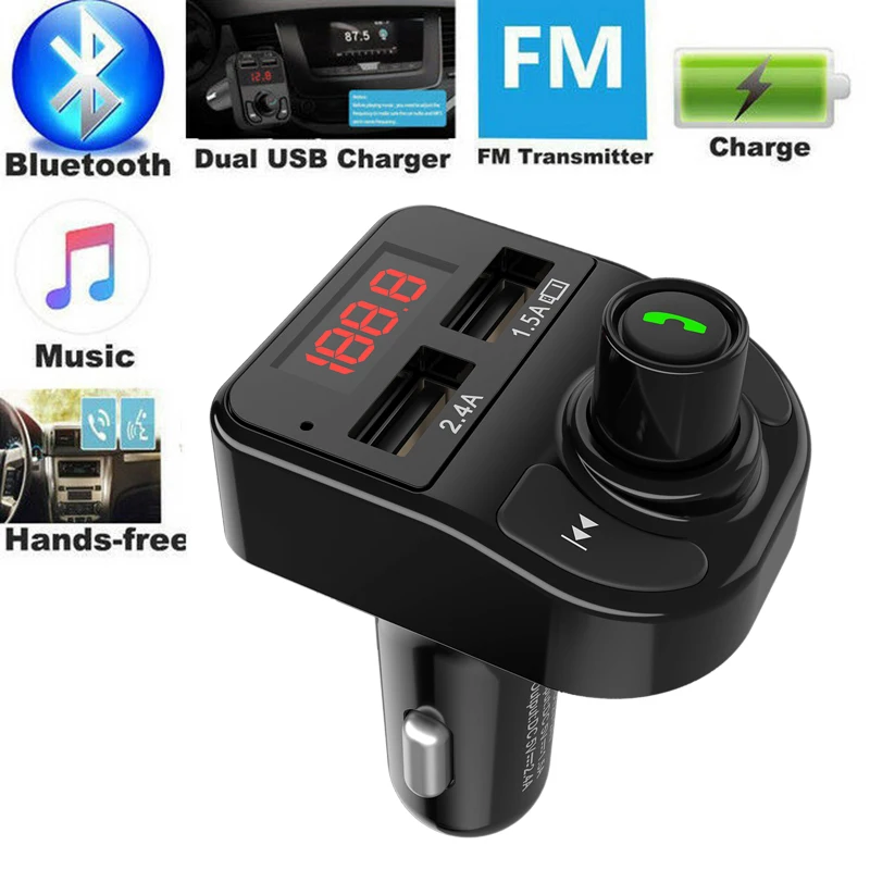 MP3-плеер Автомобильное зарядное устройство для автомобиля Bluetooth 5,0, беспроводной fm-передатчик, с двойным USB, 3.1A умный быстрый заряд, поддержка USB и TF C