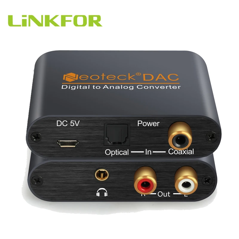 Аналоговый аудио преобразователь LiNKFOR 96 кГц коаксиальный Оптический Toslink RCA R/L с