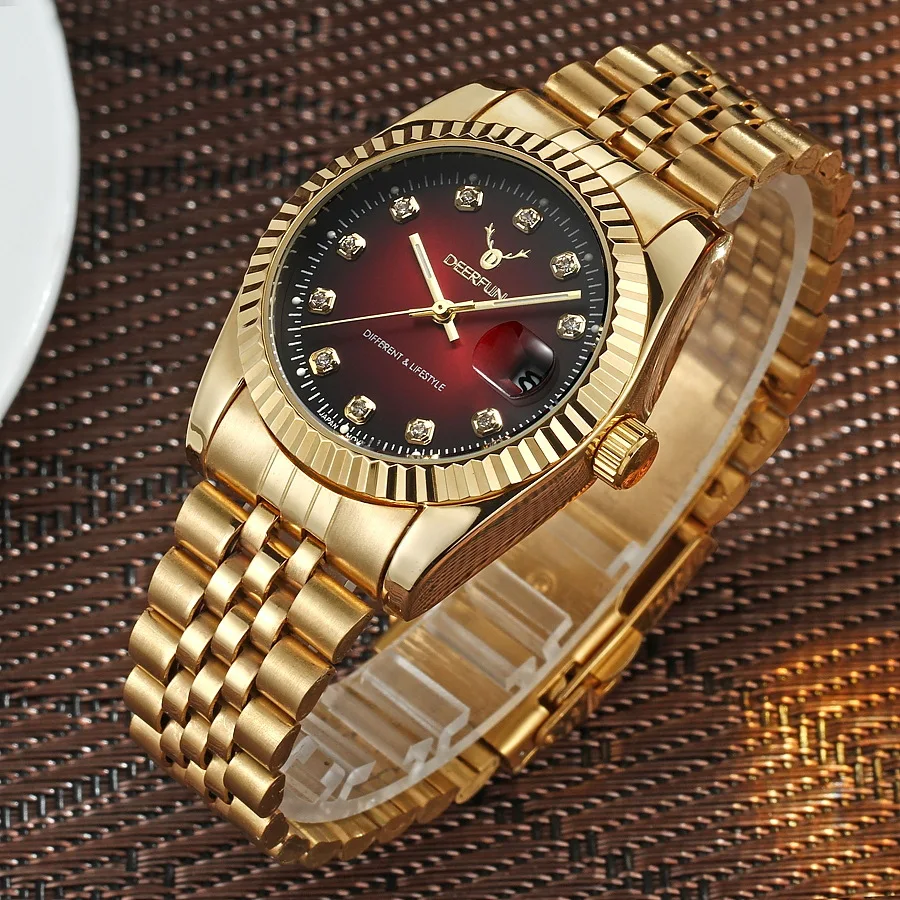 Швейцарские часы oyster perpetual Rolexable datejust MIYOTA, кварцевые классические деловые золотые часы с алмазной поверхностью reloj hombre - Цвет: ROL DJ206