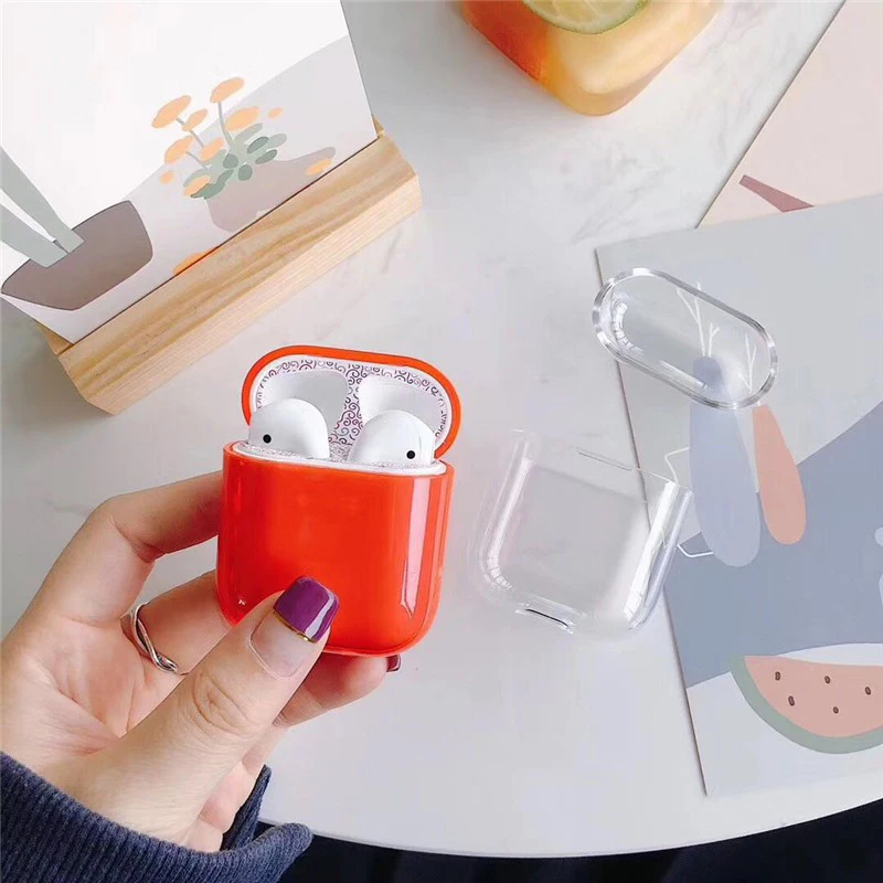 

NEW Colorful Transparent Wireless Earphone Charging Box Cover case for Apple AirPods Hard PC Protective Case Cover for AirPods
