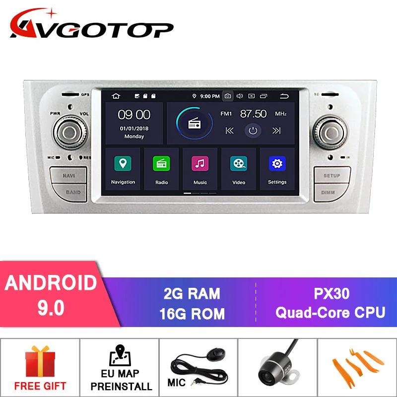 AVGOTOP Android 9,0 4 Гб+ 64 ГБ Автомобильный DVD плеер для FIAT старый PUNTO ips HD экран навигации