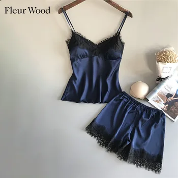 

Sexy Lingerie Set Satin Sleepwear Women Pajama Set Sexy Temptation Babydoll Nightwear Cute Cami Top and Shorts Pijama Mujer