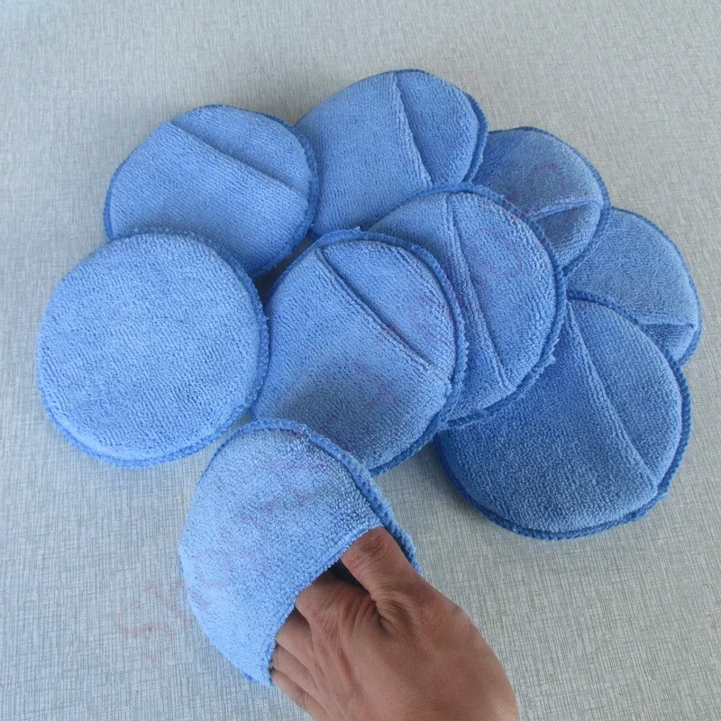 10pcs Car Waxing Polish Soft Microfiber Foam Sponge Applicator Cleaning Detailing Pads 5"