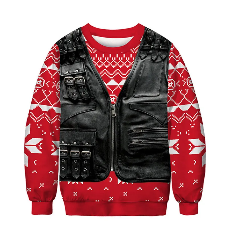 GK116 3D Funny Ugly Christmas Sweater Men Women Crewneck Long Sleeve Hoodie Sweatshirt Pullover Sweaters Jumpers Tops For Xmas Party - Color: GK116
