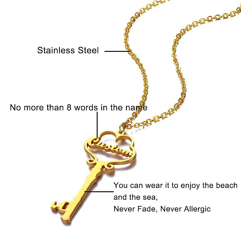 KEY NAME NECKLACE