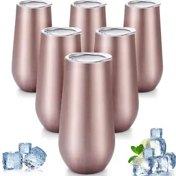 

6Pcs 6oz 180ml Double-Wall Stainless Steel Vacuum Insulated Cup Coffee Tea Mug Tumbler