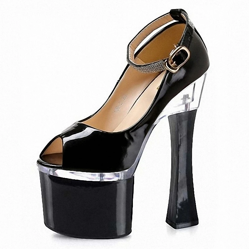 

Stripper Heels Crossdressers Pole Dance Shoes 8Inch Women Sexy Fetish 19cm Patchwork Party Platform Pumps Nightclub New Elegant