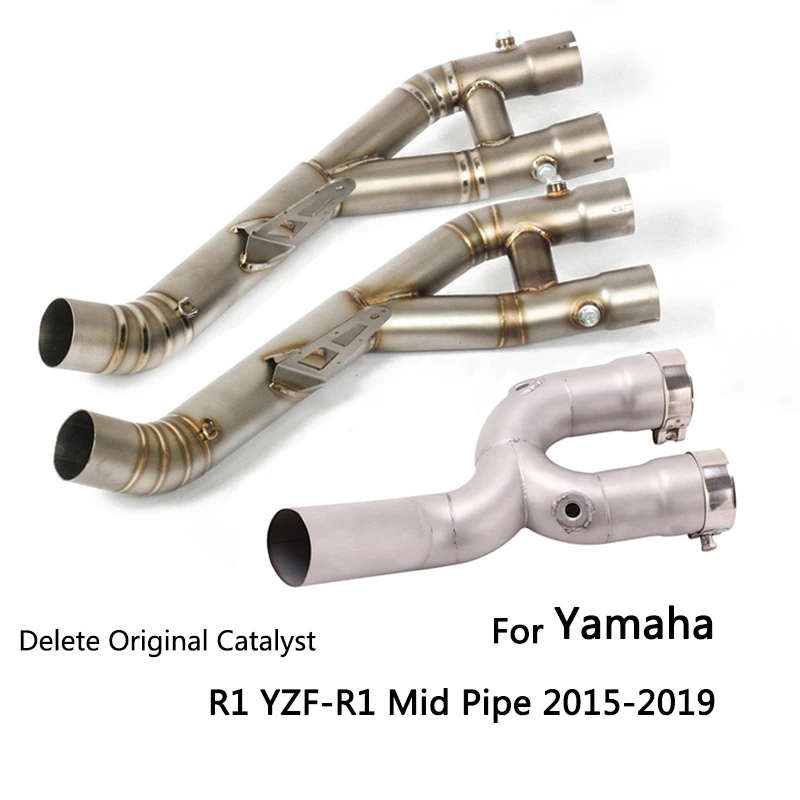 

For 2015-2019 Yamaha R1 YZF-R1 Exhaust Pipe Motorcycle Mid Link Pipe Delete Original Catalyst Slip On 51mm/61mm Muffler