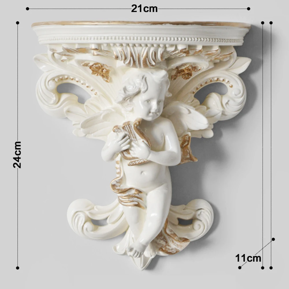 Corbel Rococo Plaster Living Room Crafts Shelf Flower Pot Home Decoration Garden Cupid Stereoscopic Wall Hanging Angel Shape Art
