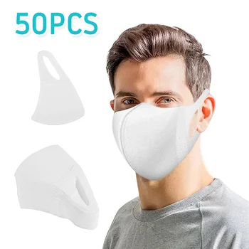 

50pcs White Disposable Face Mask 3D Stereo Non-woven Fabric Outdoor Dustproof Anti-fog Health Protective Cover Masks