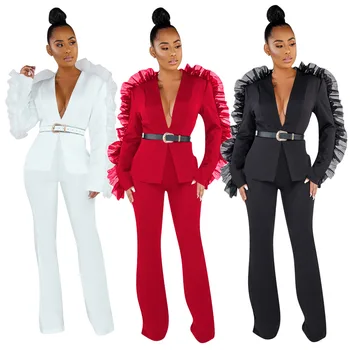 

Two Piece Set Top and Pants Tracksuit Women Casual Suit Matching Sets Elegant 2 Piece Set Women Club Outfits Agaric Edge No Belt