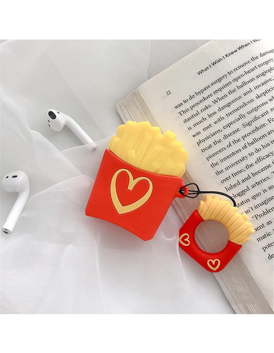 EJT1-8 Для AirPods чехол 3D Симпатичные печенье Cola гамбургер наушники чехол s для Apple Airpods 2 забавные защитную крышку чехол для телефона с кольцевым ремень - Цвет: EJT1-8