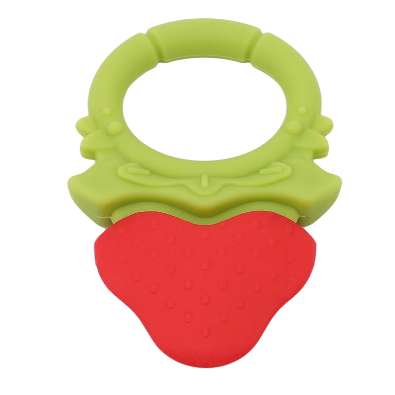 Новое поступление детский пищевой силиконовый Прорезыватель для зубов в виде фруктов для новорожденных жевательные игрушки с зубами детские игрушки для прорезывания зубов - Цвет: strawberry