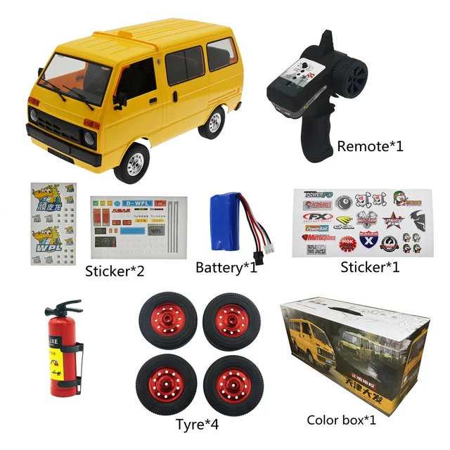 WPL D42 RC Car 1/10 2.4G 2WD Simulation Drift Truck LED Remote Control Off-Road Car For Boys Kids Christmas Gifts van TJ110