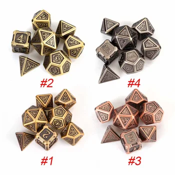 

7pcs Set Zinc Alloy Metal Embossed Enamel-DnD Dice Set-Polyhedral Dice Set-RPG Dice Set for RPG MTG Role Playing Board Games