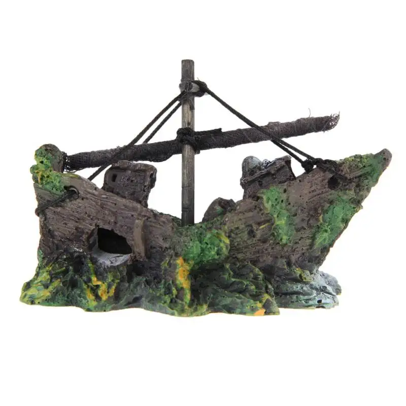 13 x 10 x 5 cm Полимерные украшения для аквариума, затонувший корабль, украшение для аквариума, парусник, корабль, разрушитель, декор для аквариума - Цвет: 13 x 10 x 5 cm