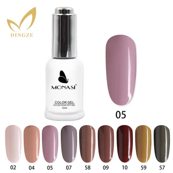 

MONASI Nude Series 12ml Gel Polish Nails Design Vernis Semi Permanent Varnish Soak Off Nail Gel Base Top Coat Gel Nail Polish