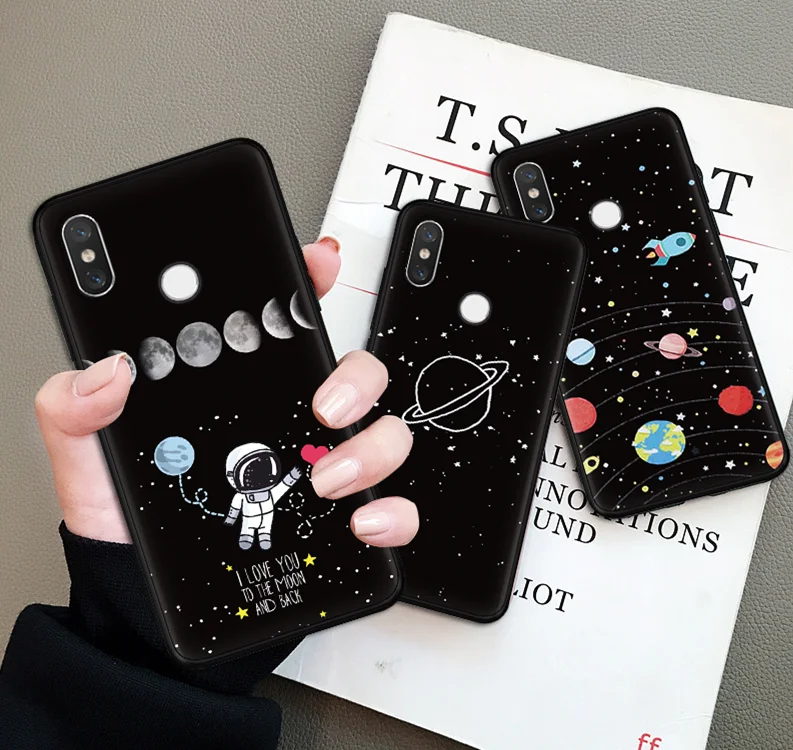 

Astronaut Planet Space universe moon Soft Silicone Case for Xiaomi Mi 9 SE CC9 CC9E 8 Lite For Redmi Note K20 5 6 7 Pro Cases