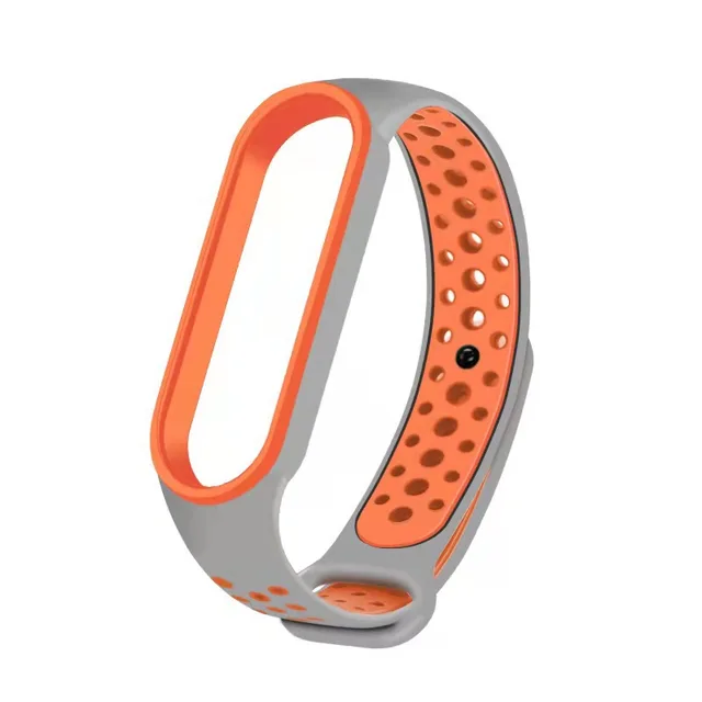 For Mi Band 6 5 4 strap sport Silicone watch wrist Bracelet miband 6 5 accessories bracelet smart strap for Xiaomi mi band 3 4 5 grey Orange 2
