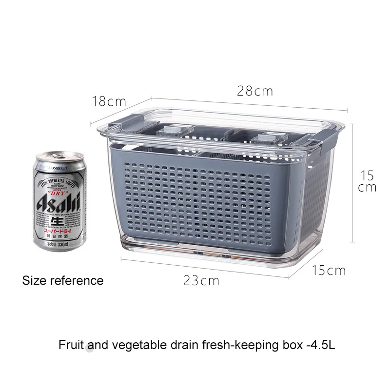 Multifunctional Storage Box Fresh-keeping Box Plastic Wash Fruit And Vegetable Drain Basket For Kitchen Bathroom Storage Box