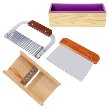 

Rectangle Silicone Soap Mold Wood Box DIY Tool Toast Loaf Cutter Cake Mold Handmade Pizza Bread Cream Soap Making