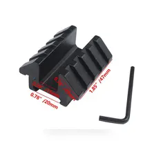 Tactical 4 Slots Scope Mount Offset Double Side Picatinny Rail 45 Degree Angle Adapter With 20mm Weaver Rail Hunting Accessories