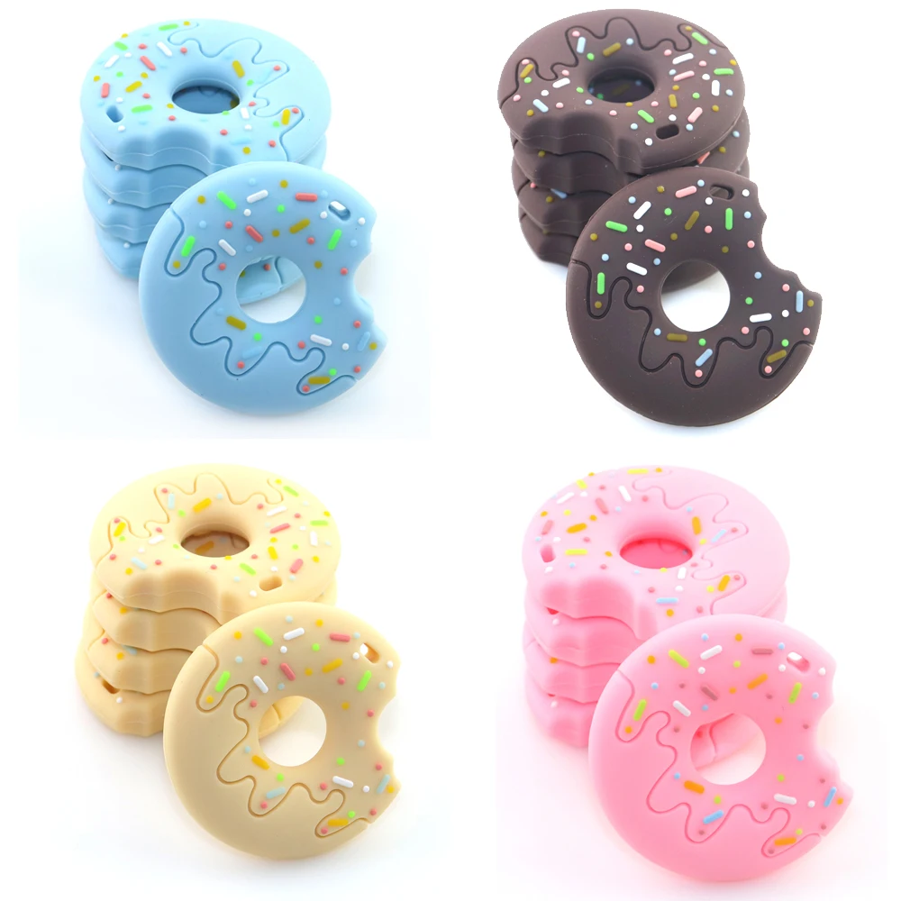 

Dount Shape Baby Silicone Teether Teething For Baby Chewable Toys BPA Free Food Grade Silicone Teether For Jewelry Pendants