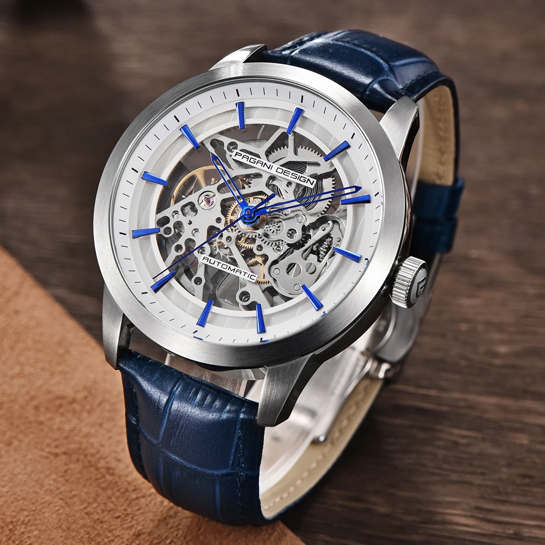 

2019 PAGANI Brand Fashion Men Automatic Mechanical Skeleton Waterproof Watch Man Relogio Masculino Leather Dress Wristwatches