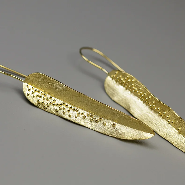 INATURE 925 пробы серебряные Модные Винтажные висячие серьги в виде листьев ивы для женщин серьги-капли ювелирные изделия