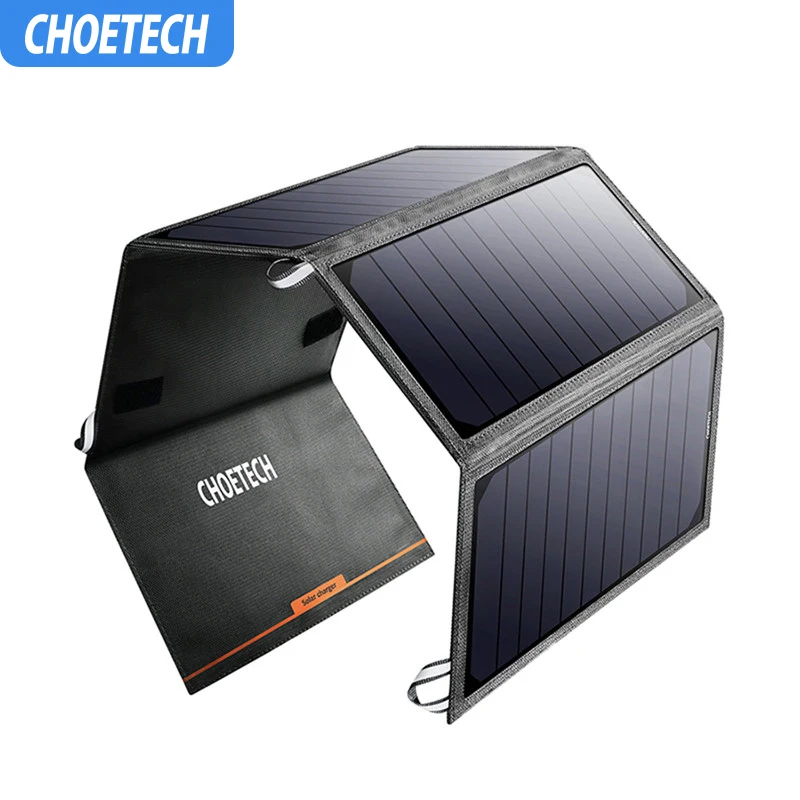 

CHOETECH 24W Solar folding 5V 2.4A Cell Charger Power Panel Portable Solar Phone Charger for Samsung S8 iphone 11 8 Smartphones