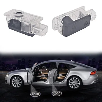 

2 pcs led luz da porta do carro para audi a6 c6 a3 a1 a4 a5 a7 b6 b8 q5 q7 tt rs audi logotipo luz da porta do carro luz de adve