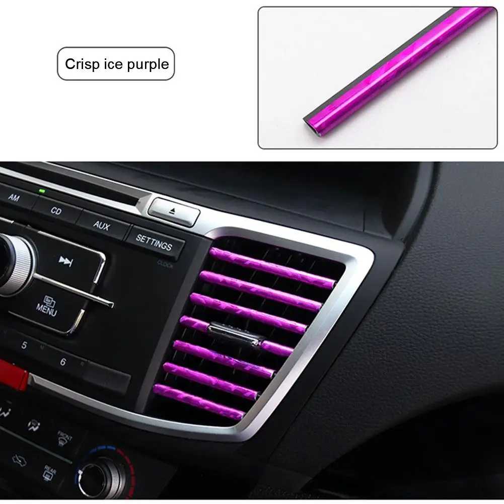 DIY авто 10 шт. автомобильные аксессуары авто красочный кондиционер воздуха на выходе украшения полосы салона автомобиля вентиляционное отверстие переключатель на решетке - Название цвета: H