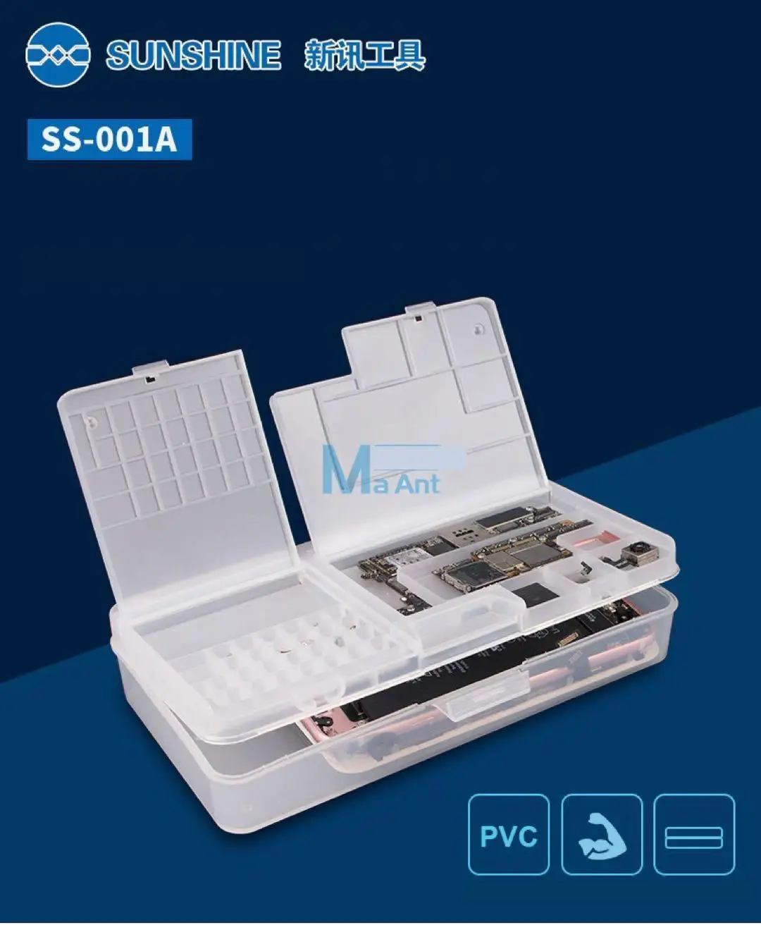 SUNSHINE SS-001A Mobile Phone LCD Screen Mainboard IC Parts Repair Multi-function Storage Box
