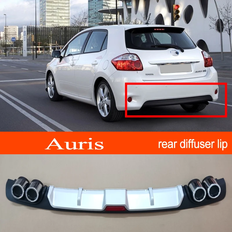 Auris 09-12 задний бампер автомобиля из АБС-пластика серебристого/черного цвета
