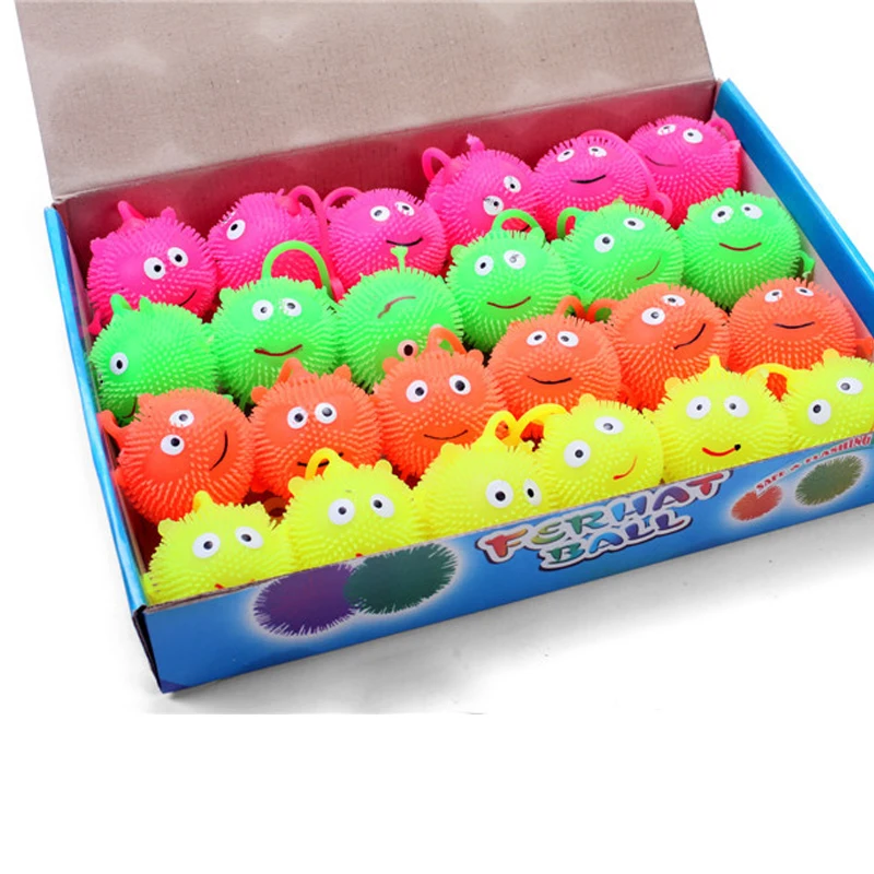 Party Decoration Flashing Fur Ball Fur face Vent BallSoft toys For ChildrenFestival AccessoriesRave Festival LED Toys (10)