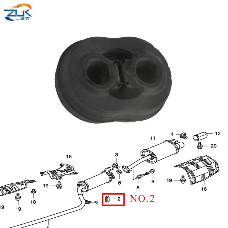 ZUK Прокладка выхлопной трубы резиновым подшибником для HONDA CIVIC FA1 FD1 FD2 2006-2011 OEM: 18215-SNA-A01 18215-SNA-A11 18215-SNA-A31 - Цвет: NO.2