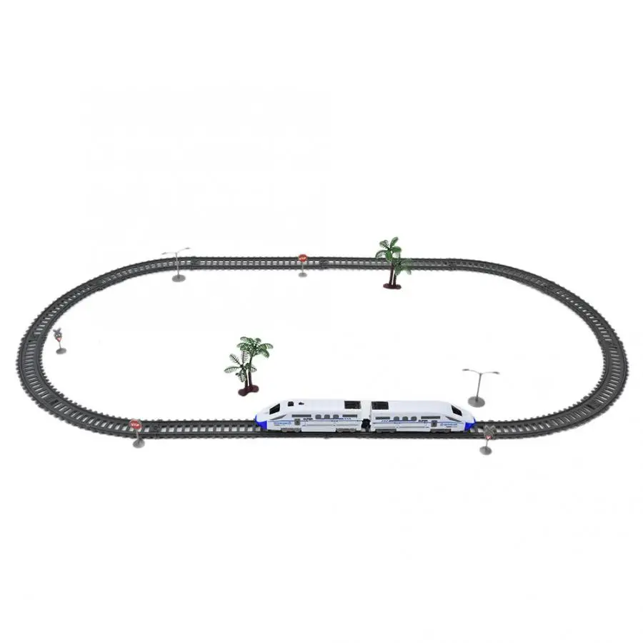 DIY Railway Track Puzzl игрушка Моделирование высокоскоростного железнодорожного транспорта модель поезда Пазлы детские развивающие игрушки - Цвет: Белый