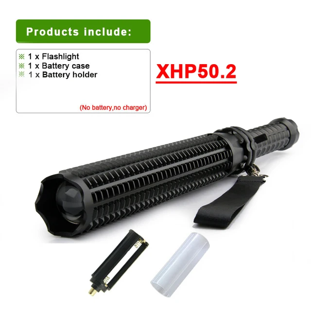 1000000 lumens XHP50.2 super powerful tactical flashlight led self defense Telescopic bat xhp50