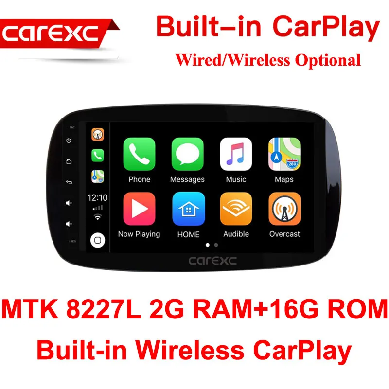 CarExc 9 ''радио CarPlay мультимедийный плеер 1 din Android 9,0 для Mercedes Smart Fortwo Авторадио gps навигация - Цвет: MTK 16G ROM