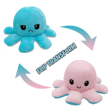 

1PC Cute Octopus Plush Doll Reversible Stuffed Plush Toy Soft Double-sided Flip Octopus Doll Children Girls Doll Home Decoration