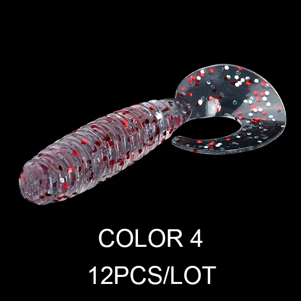 JACKFISH мягкая искусственная приманка рыболовная приманка хвост мягкий червь приманки силиконовые приманки для рыб Мягкая приманка - Цвет: color-4