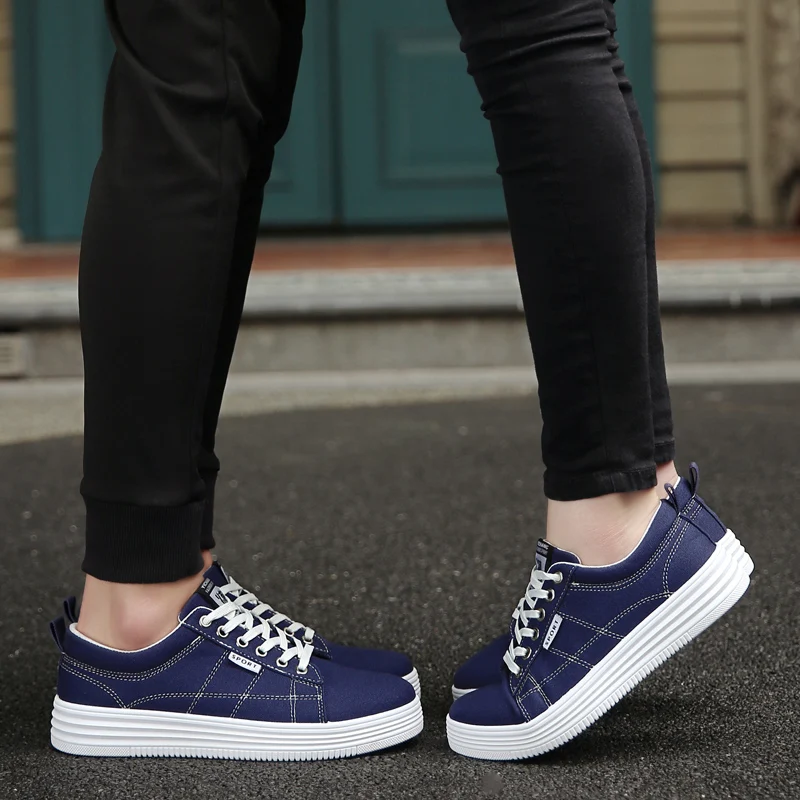 

2019 spring and autumn fashion new medium to help solid color canvas shoes men and women couple casual shoes sneakers