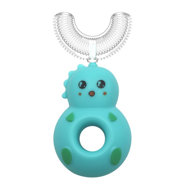 360 Degree Doughnut Manual Toothbrush Kids Silicone U-shaped Tooth Brush Cartoon Gift For 2-6-12 Years Old