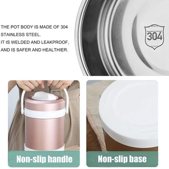 

Stainless Steel Food Jar Double Walled Food Flask Thermal Lunch Container Leak Proof Food Storage Bento Box