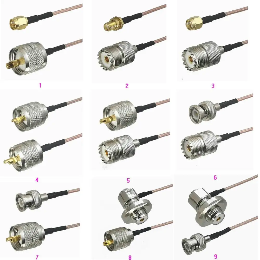 1 шт. RG316 UHF PL259 SO239 в SMA / BNC штекер и гнездо гайки переборочная головка RF