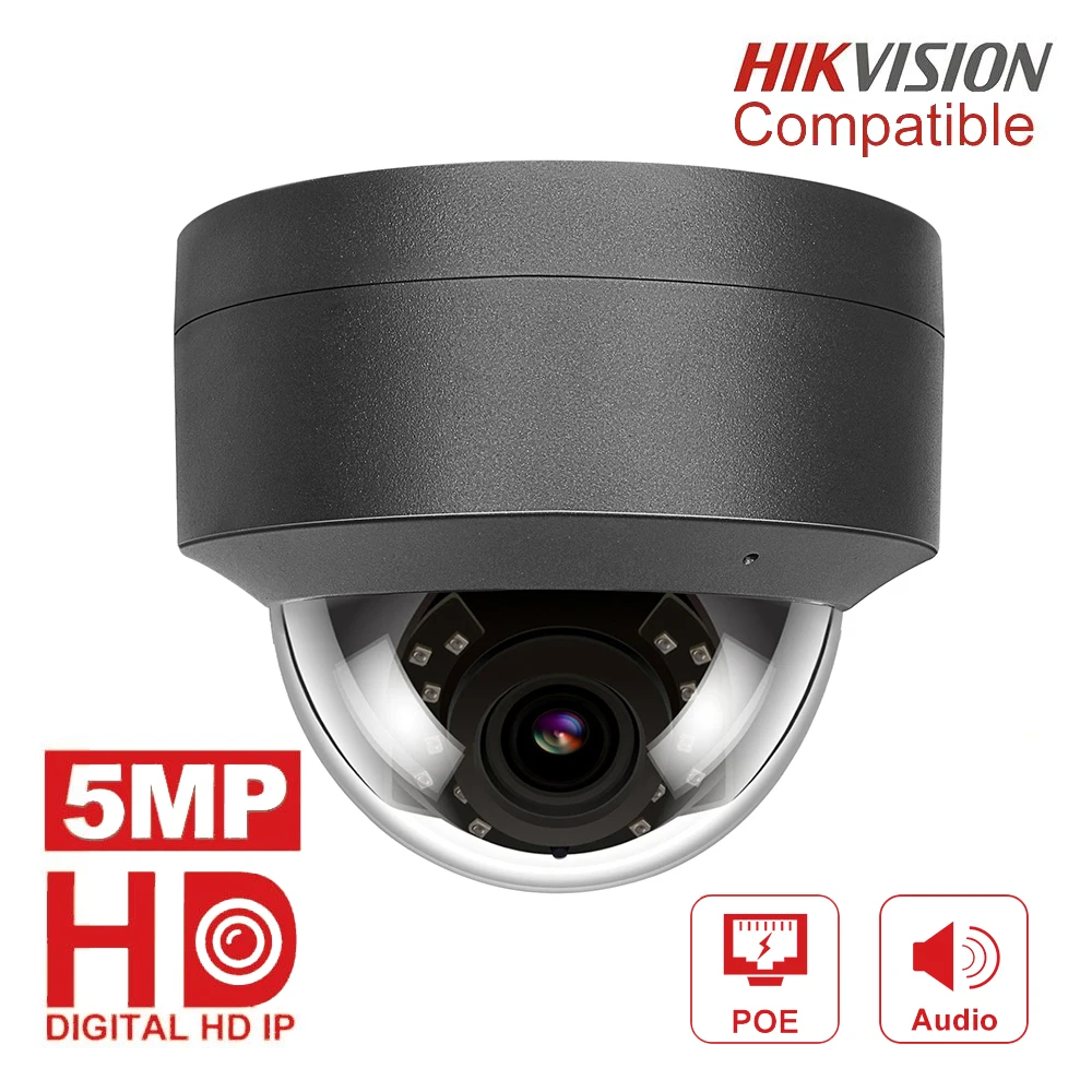  Compatible with Hikvision H.265 5MP IP Camera POE 2952*1944 Plug & Play Outdoor Dome Security Video